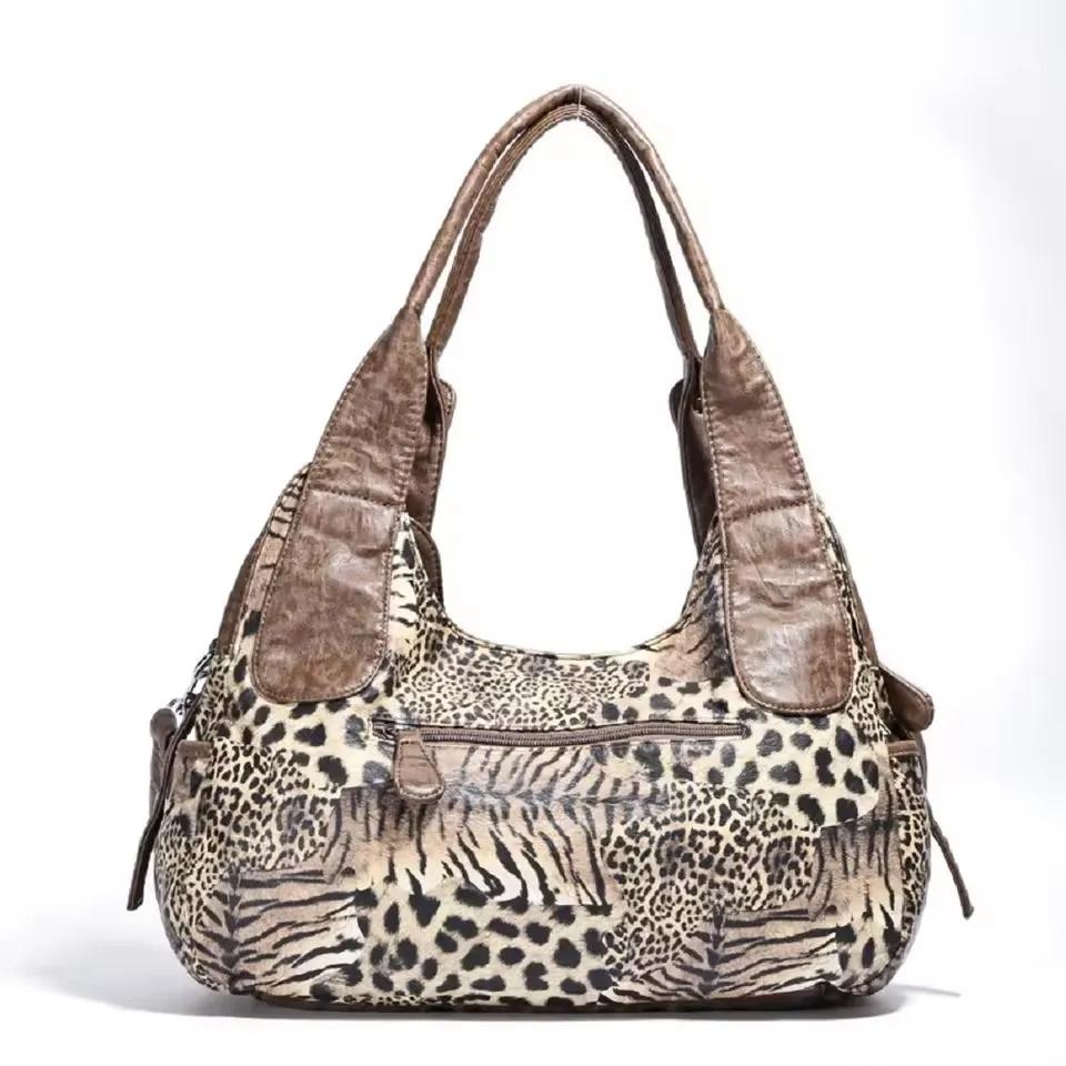 Sacs à main léopard pour femmes, grand fourre-tout à poignée supérieure, sac de Shopping multifoncti