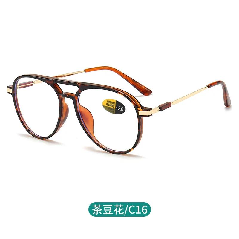Lunettes de lecture pilote à grande monture Anti-lumière bleue pour hommes et femmes, lumière à la m