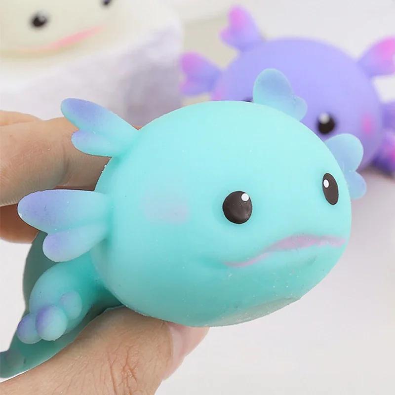 Axolotl – balle à presser, poisson mignon, relaxation, dessin animé, anti-Stress, Squishy, soulageme