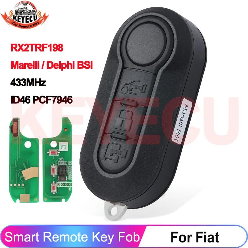 KEYECU 3 boutons Marelli BSI RX2TRF198 pour Fiat 500L Ducato citroën Jumper Peugeot Boxer 2008-2015