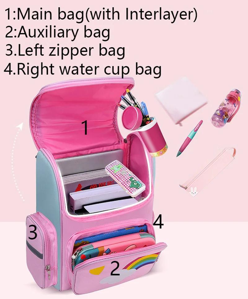 Sac à dos enfant pour fille licorne enfants Bookbag yeux arc-en-ciel sac d'école adolescente sac à d