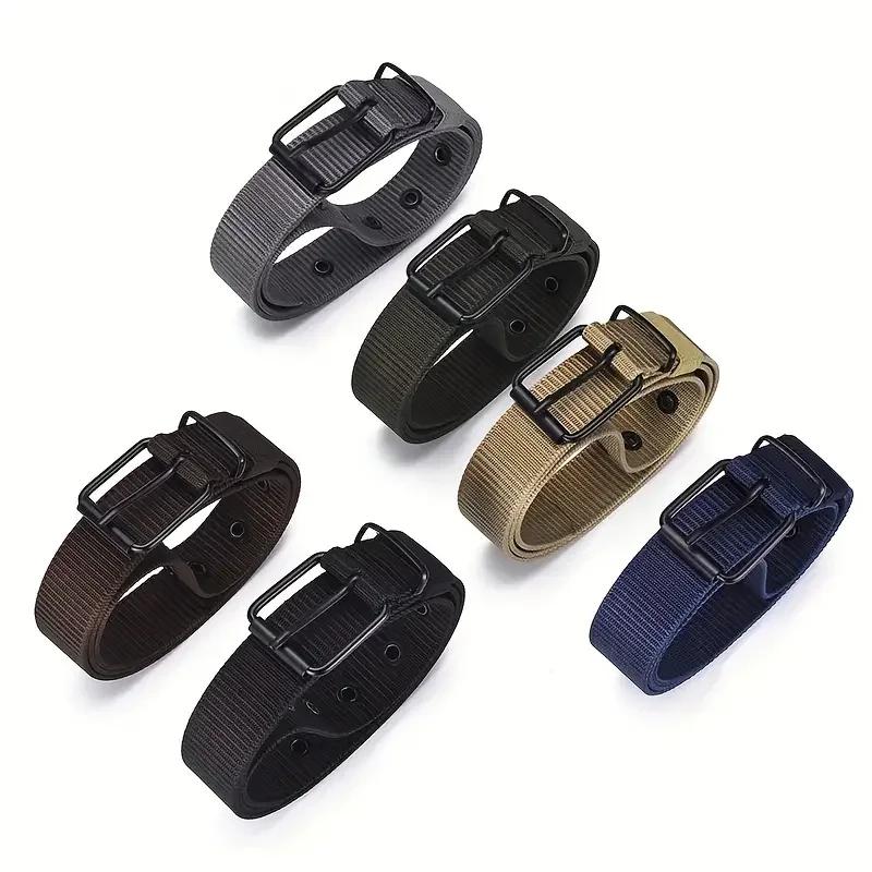 Ceinture en toile de Nylon Durable pour hommes, 1 pièce, ceinture de travail tactique robuste avec b
