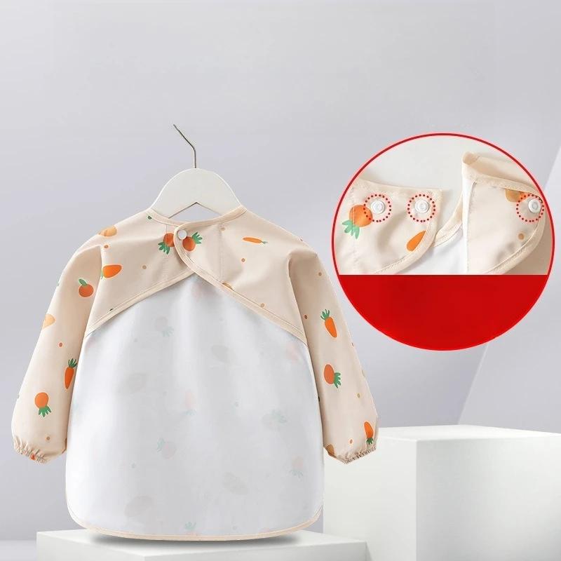 Bavoir d'alimentation pour enfants, 1 pièce, tablier imperméable à manches longues, poche de riz, ch