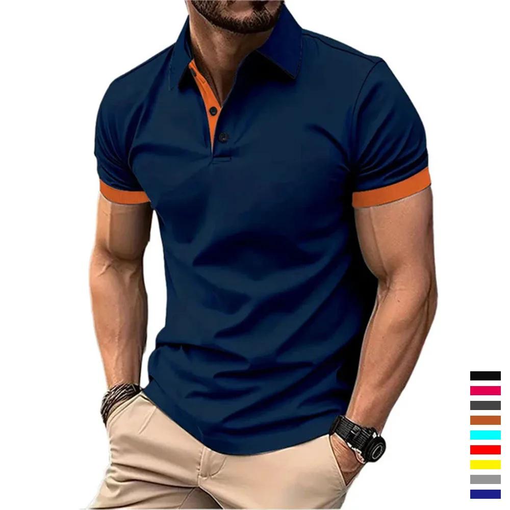 Polo décontracté à manches courtes pour hommes, coupe couvertes, Économie bloquant les documents, St