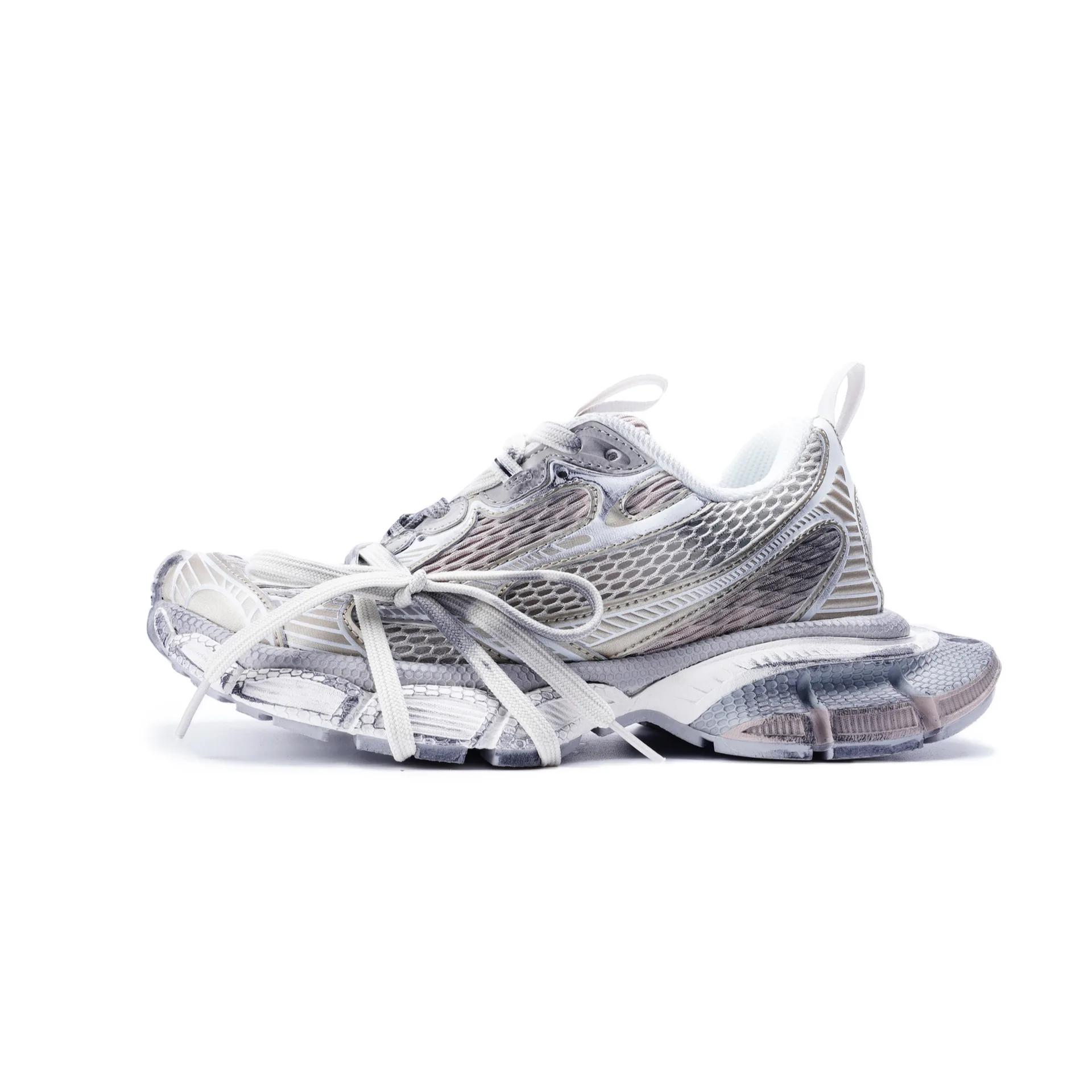 Chaussures de course rétro-futuristes pour l'extérieur, style Mech Vent, à semelle épaisse, pour hom