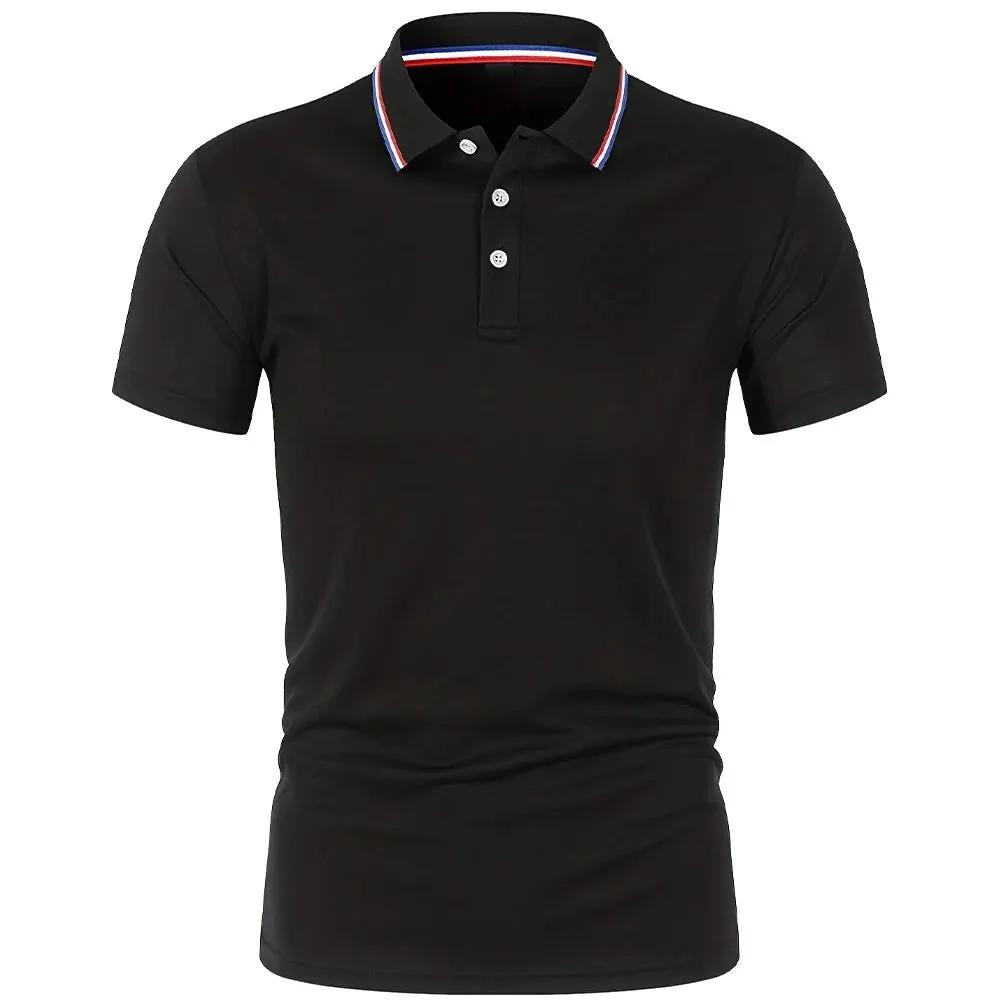 Polo d'été décontracté et respirant pour hommes, confortable, couleur unie, T-Shirt à manches courte