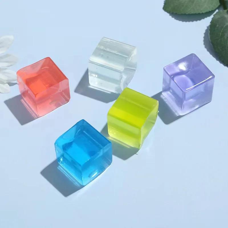 Fidget Toy Mini jouets spongieux Mochi bloc de glace balle anti-Stress jouet Kawaii Cube Transparent
