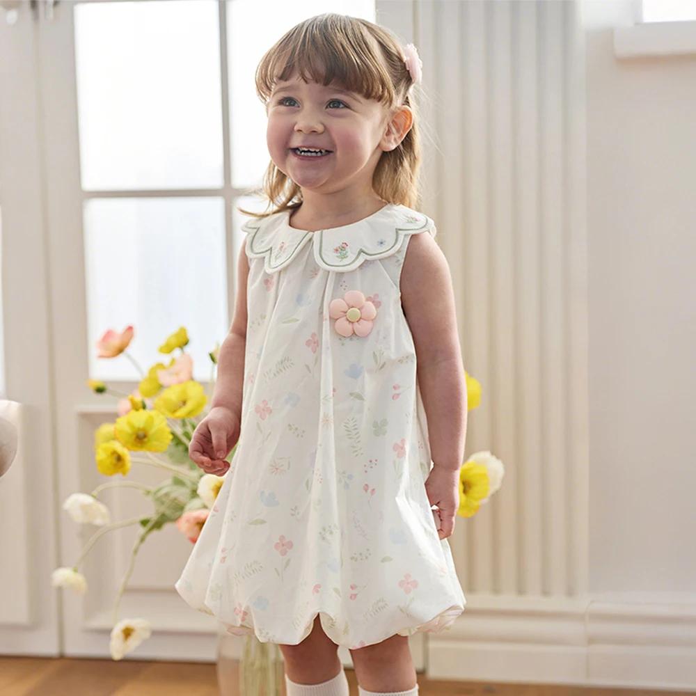 Robe d'été florale pour fille Dave Bella, robe de princesse sans manches mignonne et élégante pour e