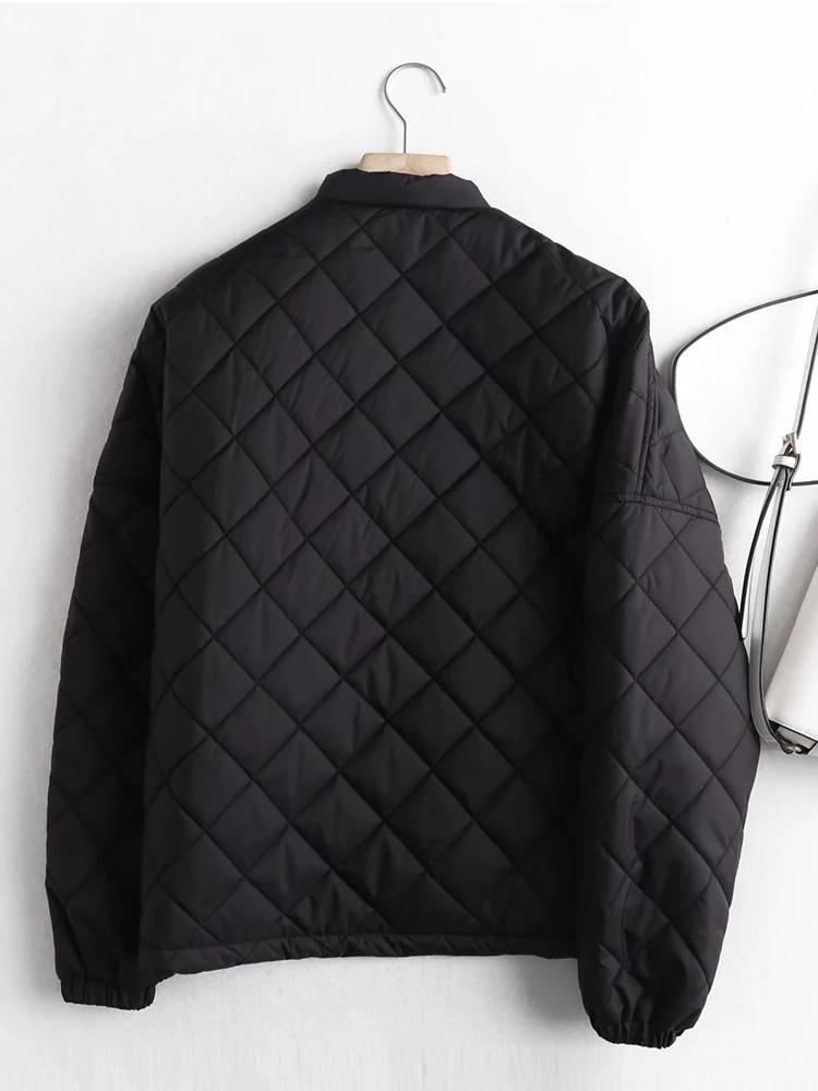YENKYE – veste de vol matelassée surdimensionnée pour femme, manteau d'extérieur Vintage noir à manc