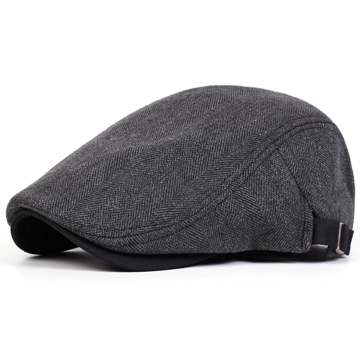 Casquettes de journal rétro à grille à chevrons pour hommes, chapeaux de peintre britannique, casque