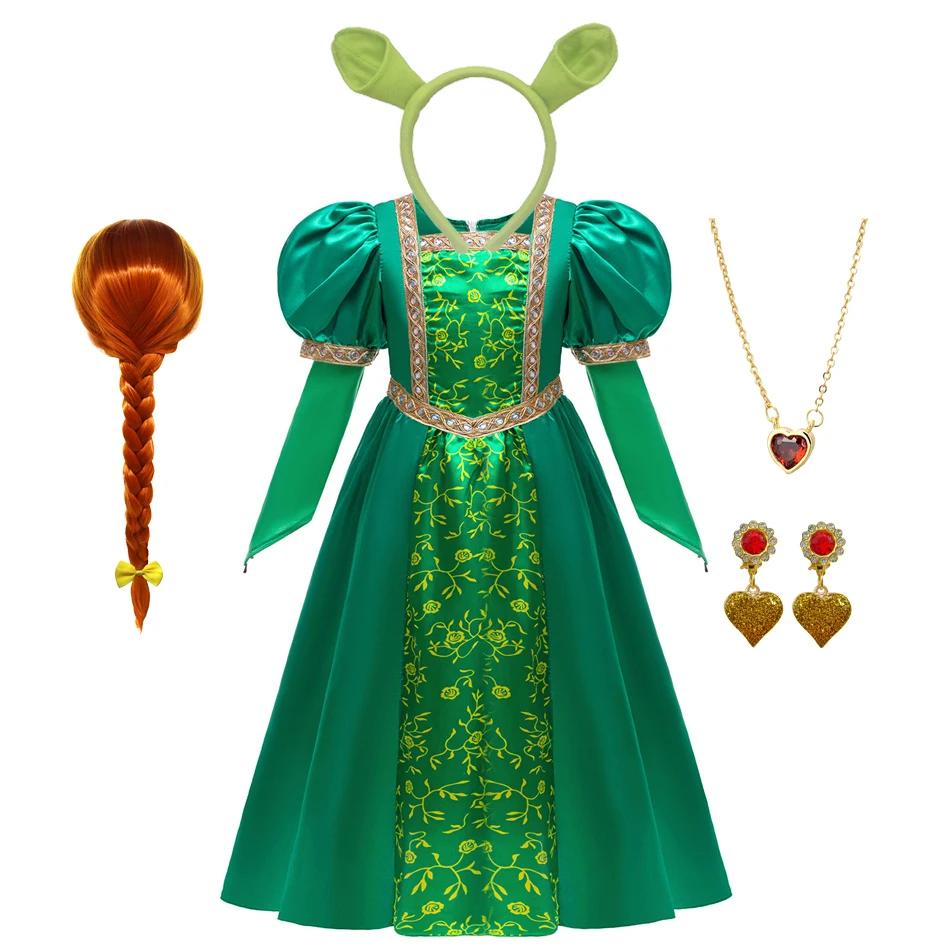Robe de Cosplay princesse Fiona pour filles, costume de film cancers Shrek The Monsters, vêtements d