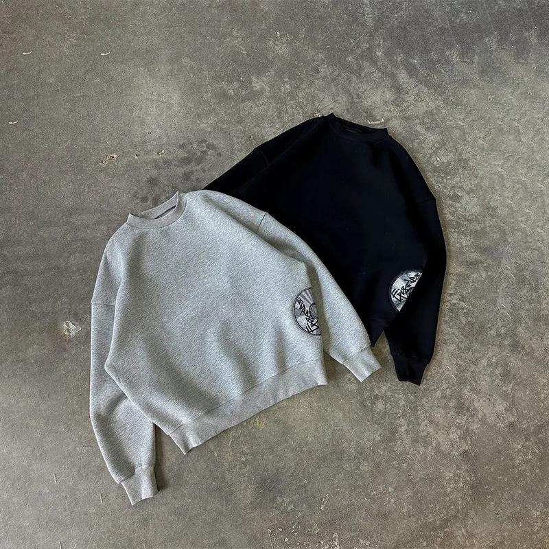 Ensemble de survêtement pour homme, style streetwear Y2K, imprimé, col rond, sweat-shirt et short dé