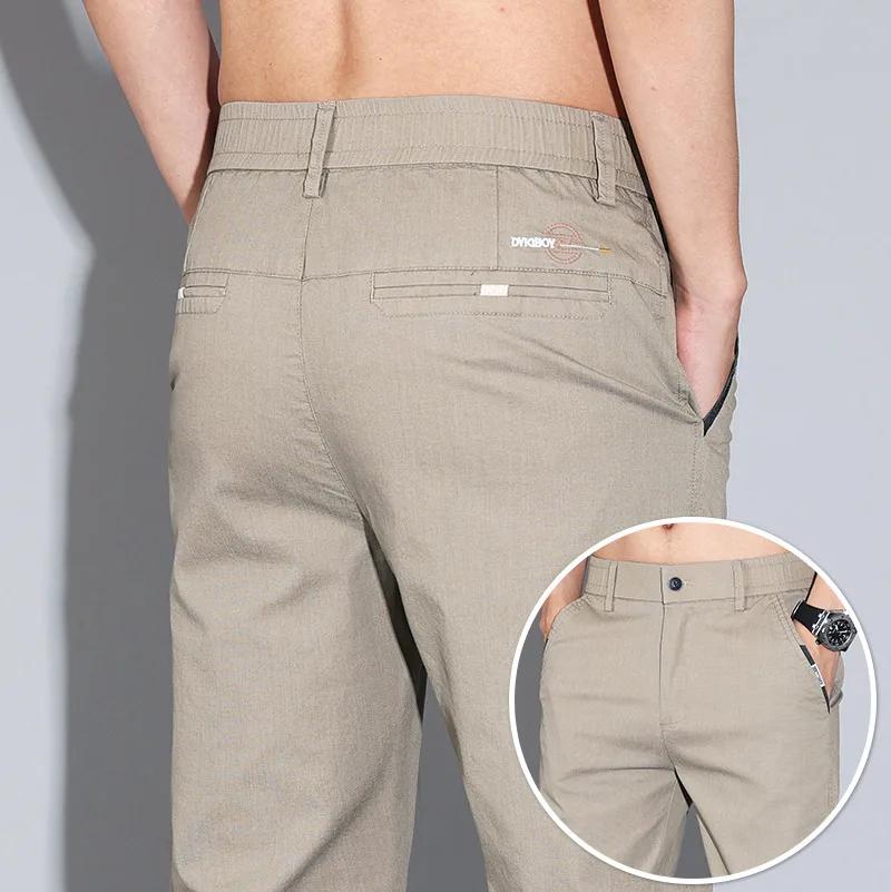 Pantalon Slim Décontracté de Haute Qualité pour Homme, Vêtement de Travail à Taille Moyenne, Broderi