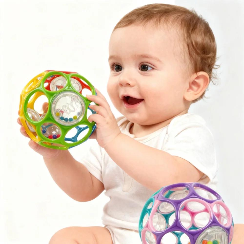 Hochets de boule de préhension doux pour bébé, avec cloche, jouet sensoriel éducatif pour l'éducatio