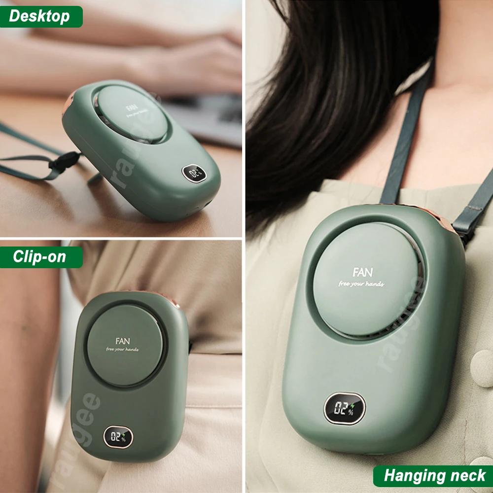 Mini ventilateur Portable à Clip de taille, Rechargeable, suspendu au cou, pour Camping en plein air