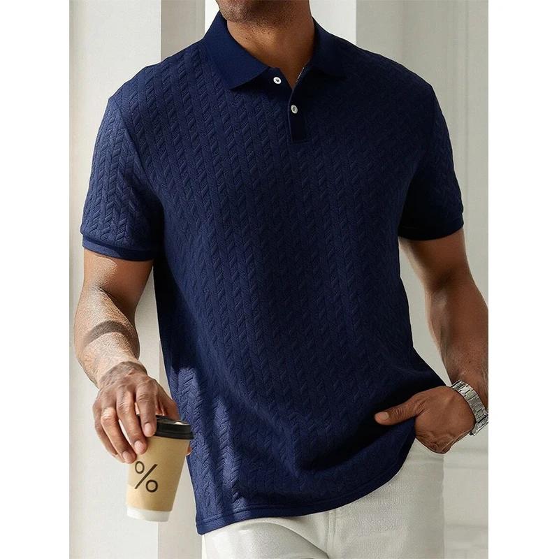 Polo d'été à manches courtes pour hommes, Streetwear, hauts de couleur unie, marque respirante