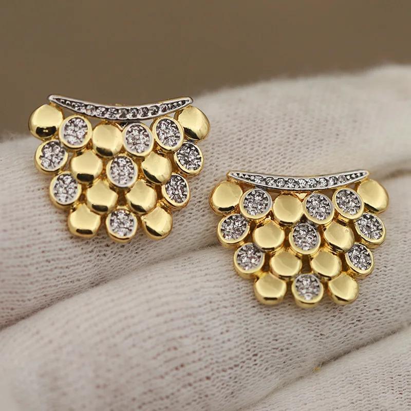 Boucles d'oreilles géométriques en cristal de luxe pour femmes, nouveau Design de vue, marque de mod