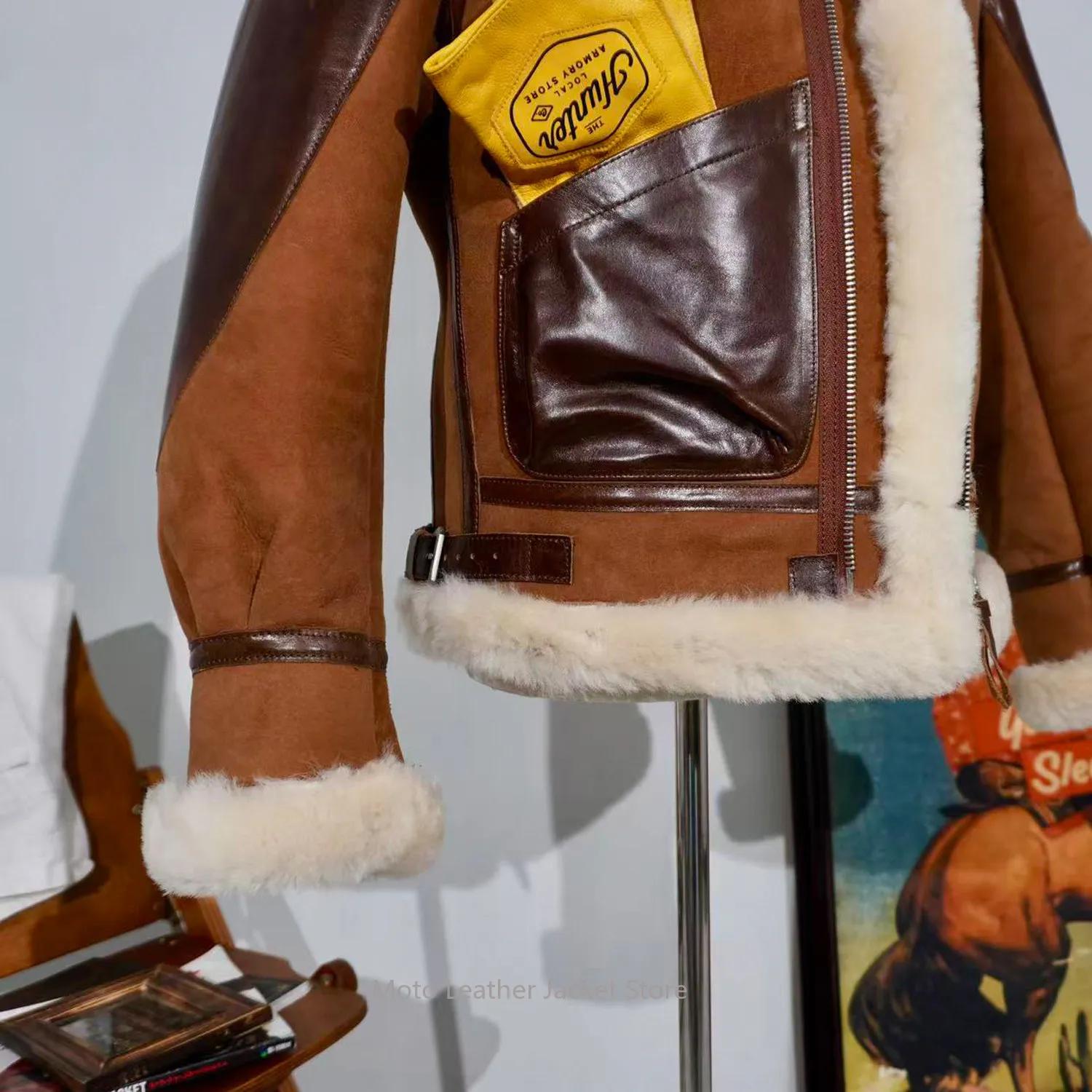 Nouvelle Collection 2026 – Blouson Classique General Barton B3 en Cuir de Cheval avec Manches en Pea