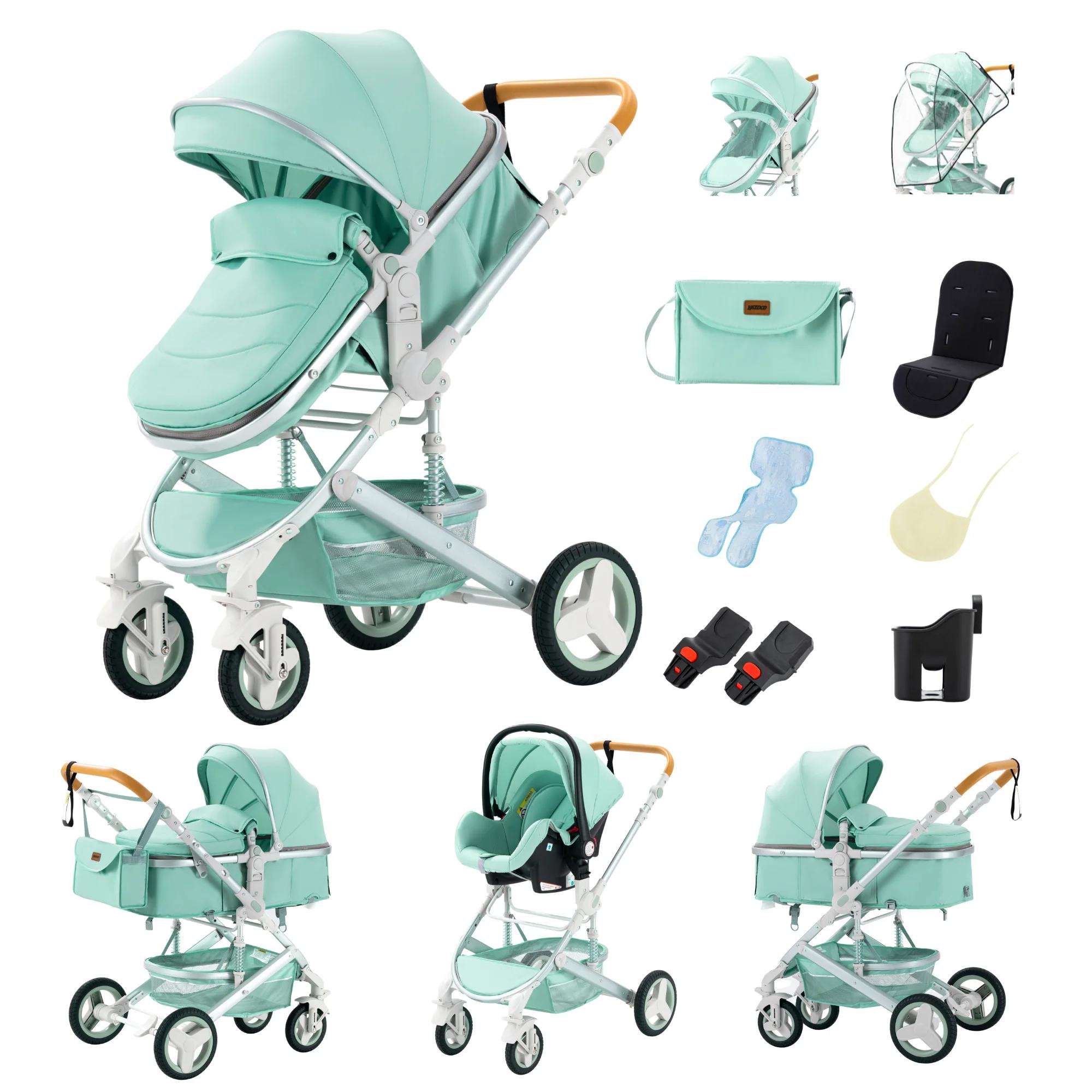 Poussette pliable 3 en 1 Trio avec moustiquaire, couvre-pieds et porte-gobelet