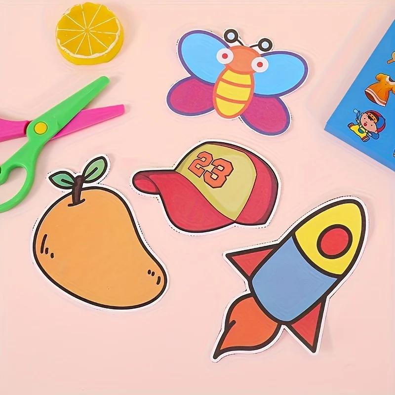 96 pièces ensemble de découpe de papier amusant, découpe de papier, art du papier, livre de découpe 