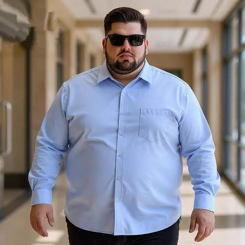 Chemises sociales pour hommes, grande taille 11XL 10XL, manches longues, chemise formelle de travail