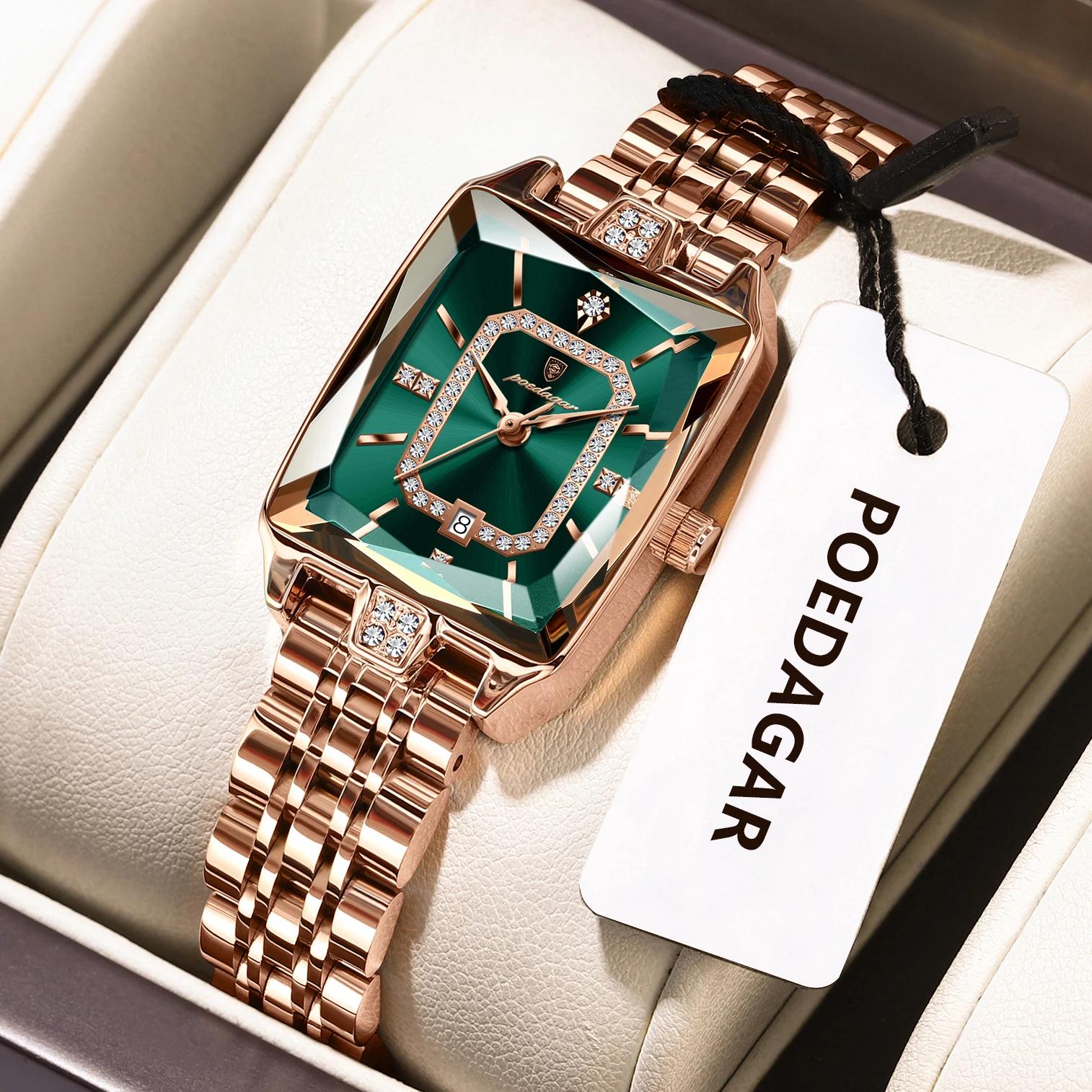 POEDAGAR luxe femme montre étanche Date haute qualité décontracté dames montre-bracelet en acier ino