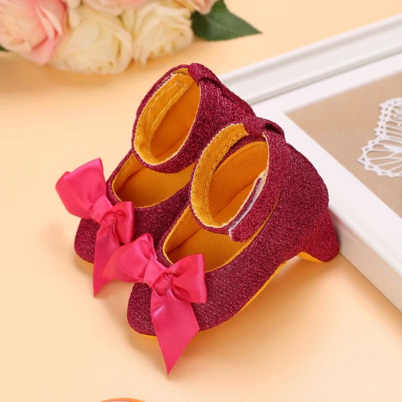 Chaussures à talons hauts pour bébé fille nouveau-né VALEN SINA 0-12M, avec nœud princesse, pour fêt