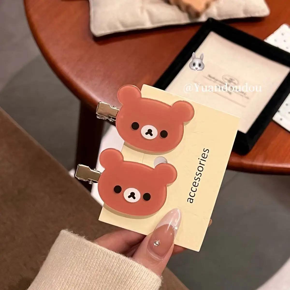 Dessin animé Rilakkuma épingle à cheveux filles Anime Relax ours bec de canard pince femmes mignon p