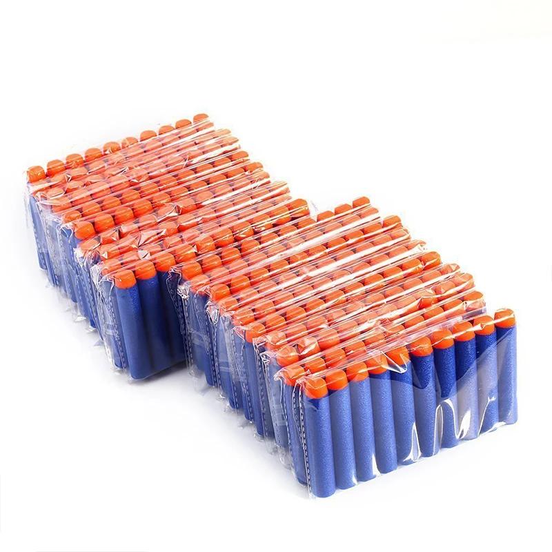 7.2 cm 100 pièces pour Nerf balles souples fléchettes tête ronde recharge éponge fléchettes enfants 