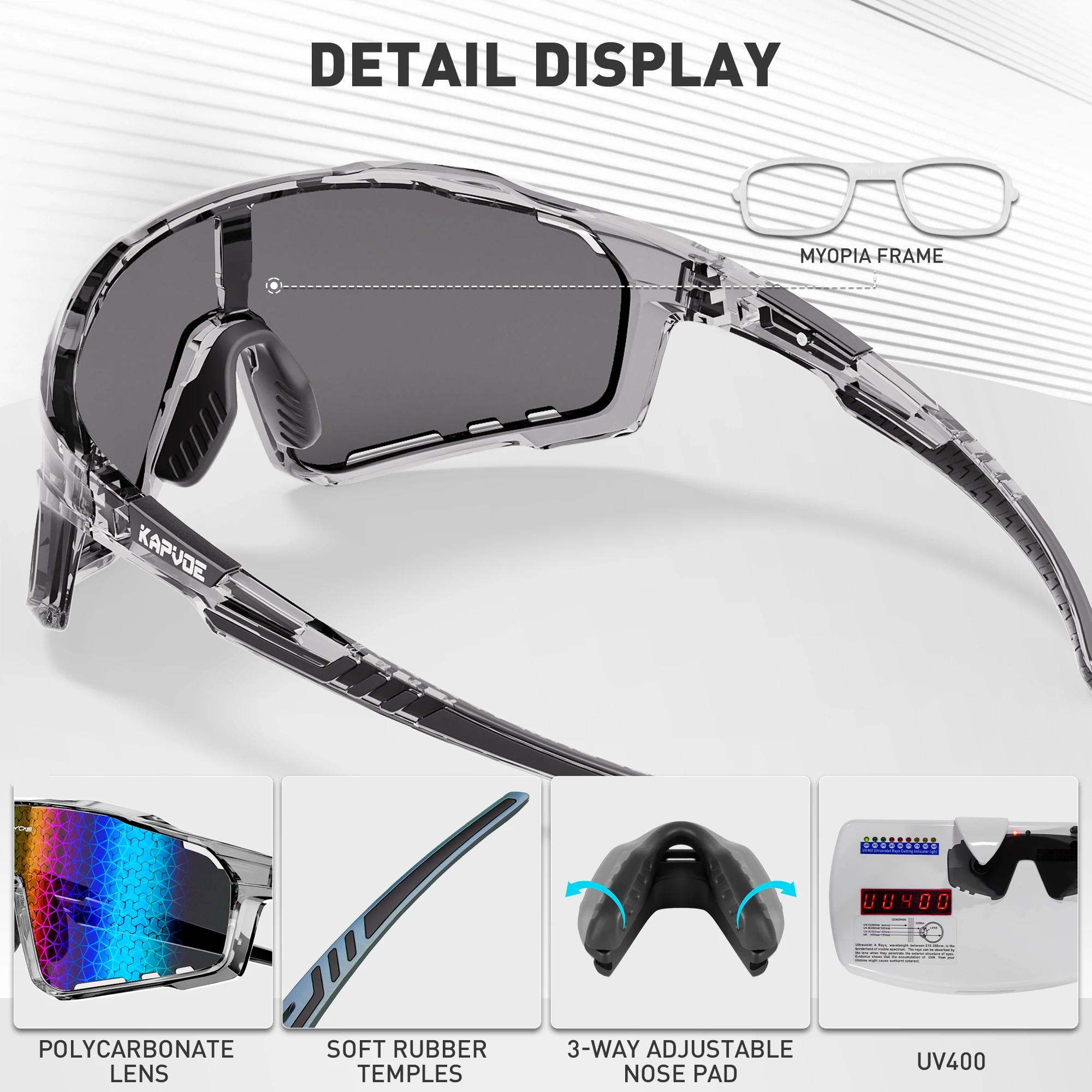 KAPVOE nouvelles lunettes de cyclisme en plein air vtt Sports de route lunettes de soleil de vélo lu
