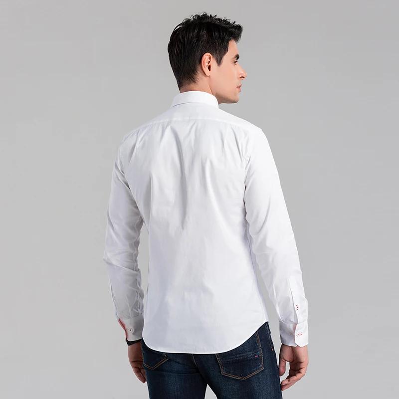 CHCH 2024 nouvelle mode 100% coton à manches longues chemise solide coupe ajustée mâle Social décont