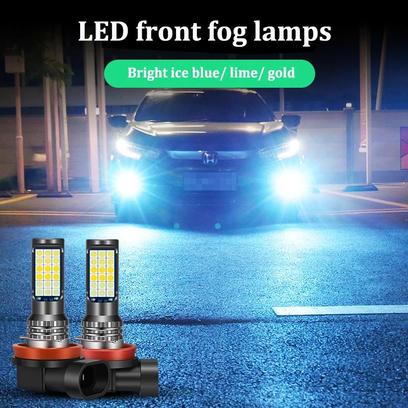30W 3 couleurs Flash H8 H11 LED antibrouillard double couleurs LED antibrouillard 3030 36SMD H3 H7 H