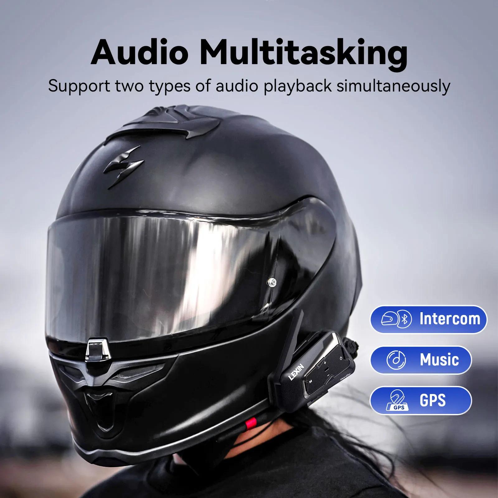 LEXIN-MeshCom-Oreillette Bluetooth Mesh pour moto, système de communication maillée, interphone audi