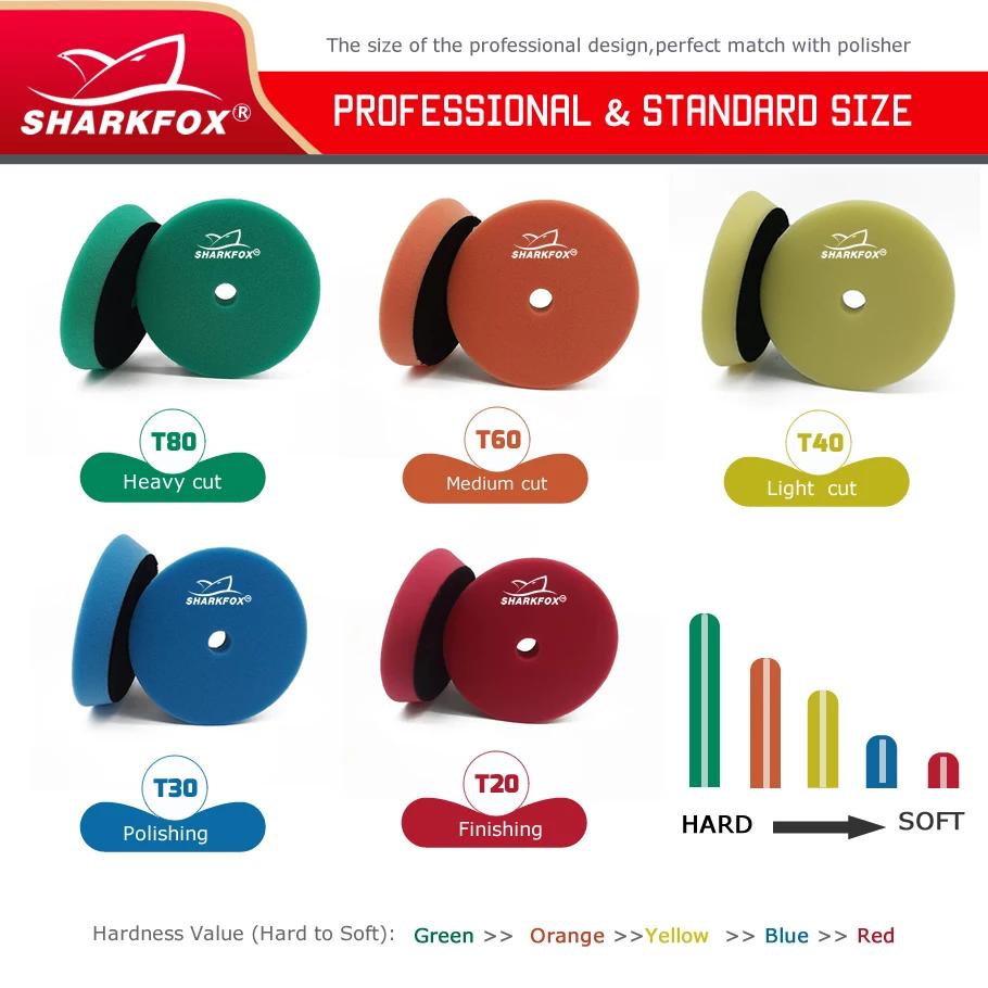 Sharkfox 3 "(80mm)/5" (125mm)/6 "(150mm) Kit de tampons éponge de polissage pour polisseuse de voitu