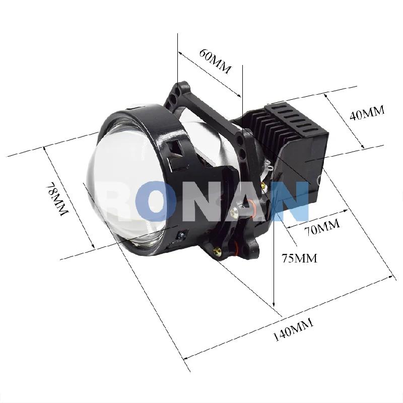 RONAN – lentille de phare Led 3.0 pouces, 45W Bi, deux réflexes, 2000LM, 5500K, pour Hella 3R G5 Hi 