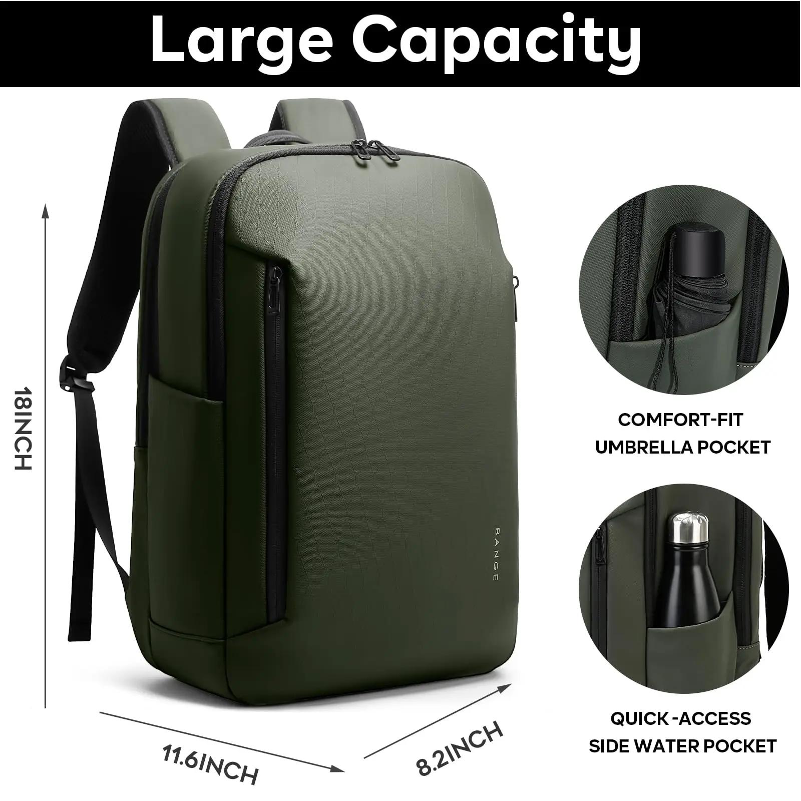 BANGE Carry On Sacs à dos légers pour ordinateur portable de 15,6 pouces pour hommes, pour les voyag