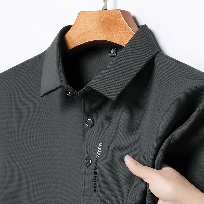 Polo à manches courtes pour hommes, couleur unie, respirant, confortable, élastique, nouvel arrivage