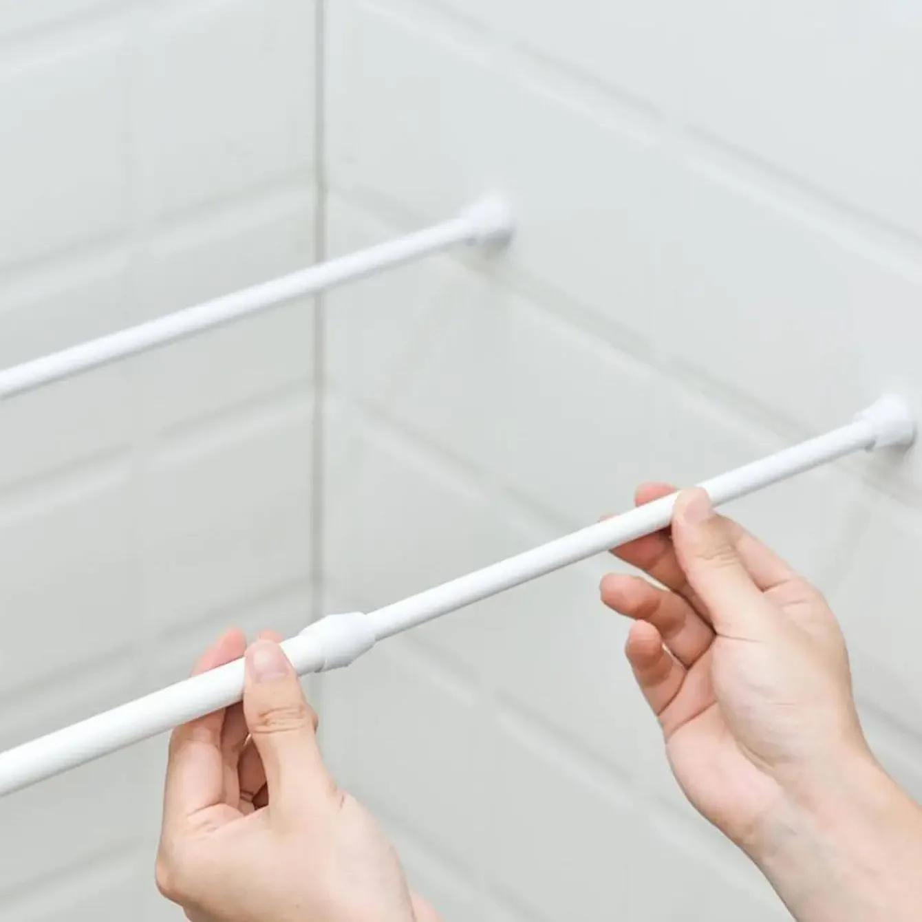 1 pièce-installation de tige télescopique sans poinçonnage mini tige télescopique de stockage multif