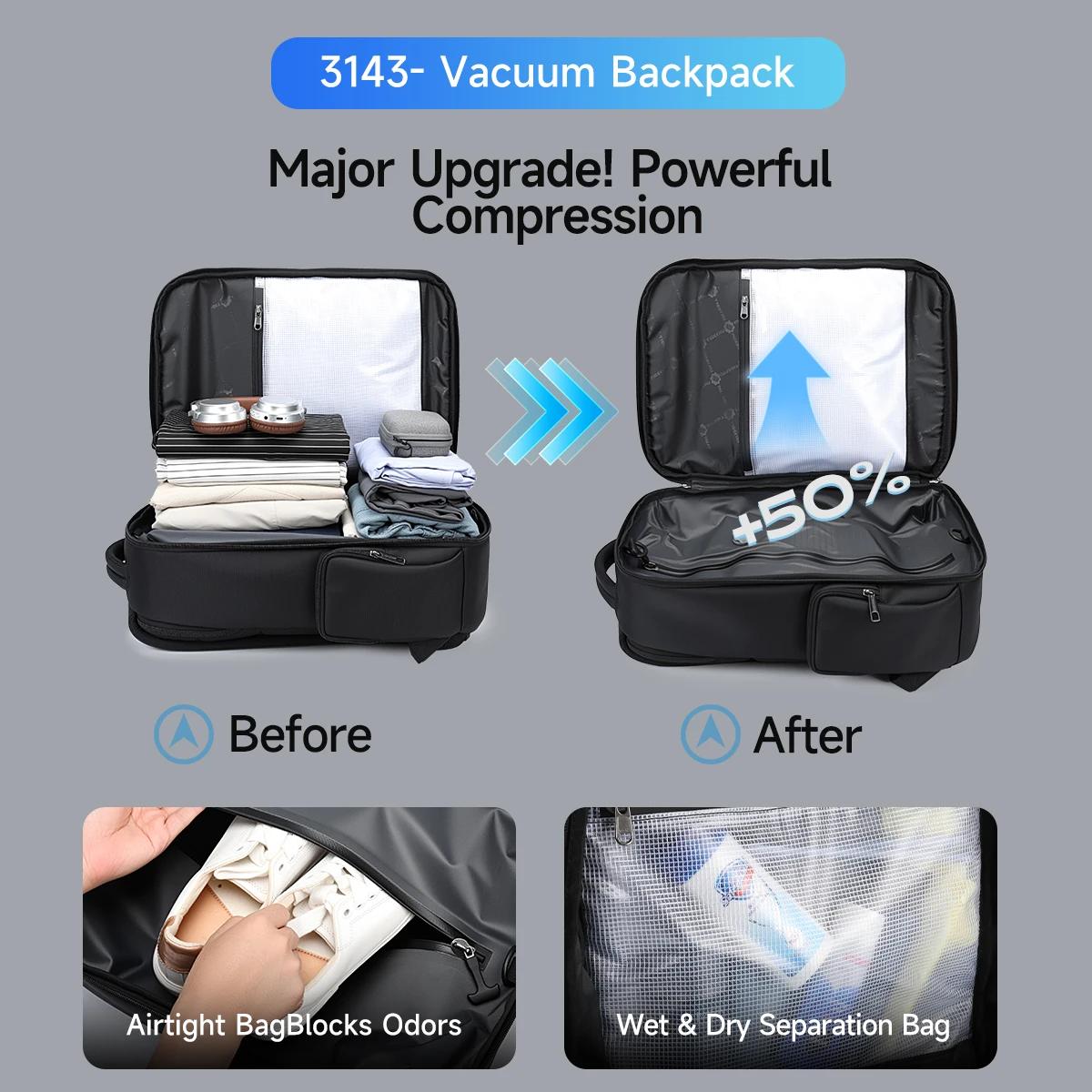 Tigernu hommes sacs à dos sacs à dos à Compression sous vide 14 15.6 17.3 ''sac à dos pour ordinateu