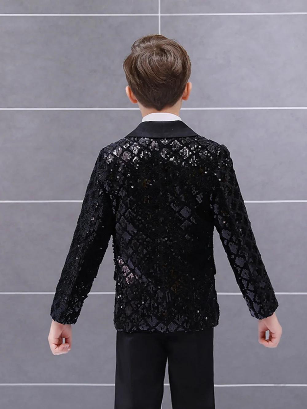 Costume de Luxe 3 Pièces de Haute Qualité pour Garçons – Tenue de Mariage Élégante Noire pour Enfant