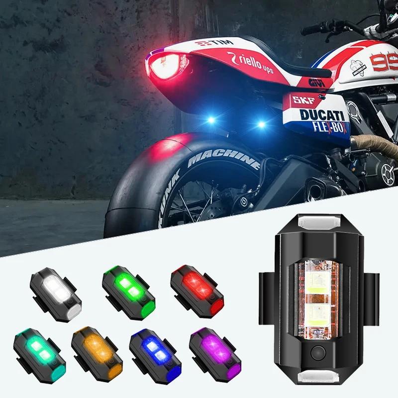 Lumières de moto Drone lumière stroboscopique USB LED Anti-Collision vélo avion nuit volant Mini cli