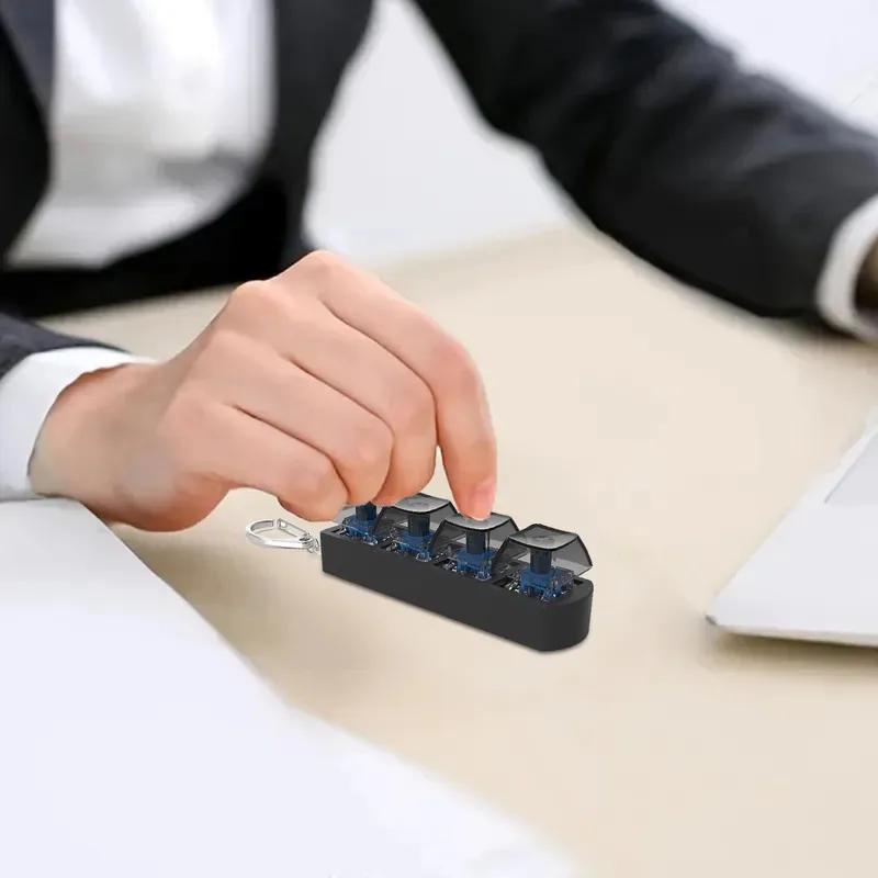 4 touches bouton de doigt jouets Anti-stress clavier mécanique Keycaps bureau décompression apaisant