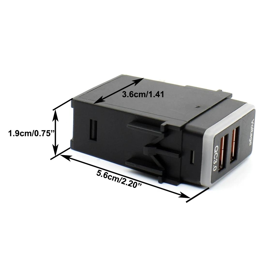 Adaptateur de charge rapide pour téléphone, QC 3.0, double USB, câble 12V pour Nissan Power Adapter,
