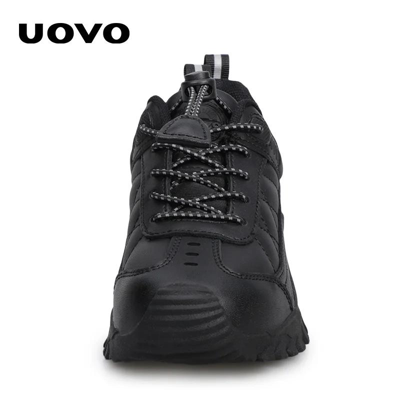 UOVO – chaussures d'école en cuir pour garçons, baskets noires pour enfants, chaussures uniformes fa