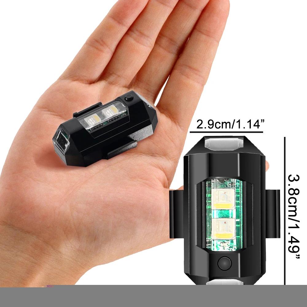 Lumières stroboscopiques universelles à LED pour moto, anti-collision, lumière iodée avec chargement