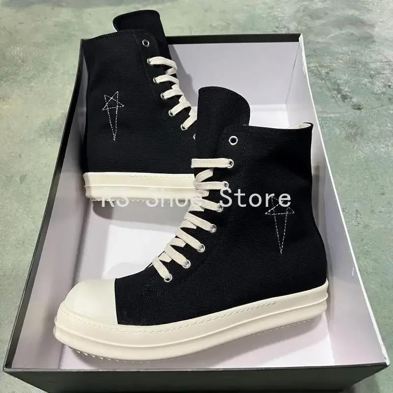 Ro Design classique botte en toile noire chaussure haute hommes chaussures décontractées de luxe fer