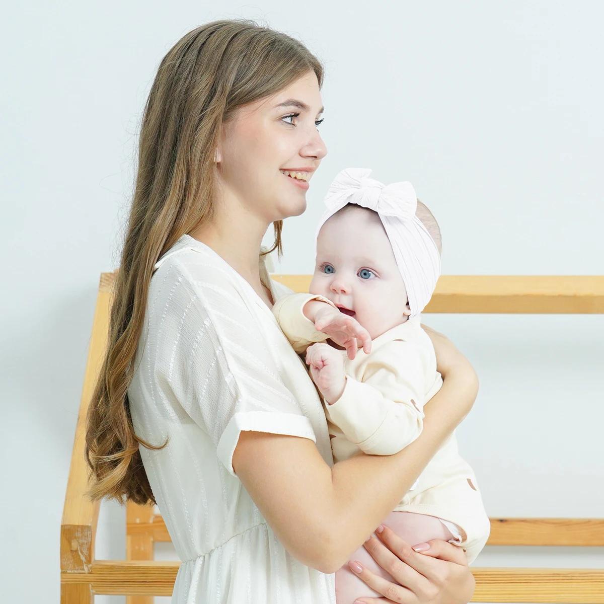 Ensemble de bandeaux pour bébés filles, 5 pièces, bandes de cheveux à nœud papillon pour nouveau-né,