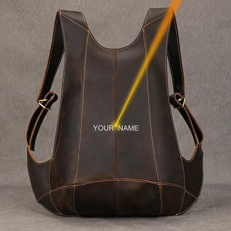 Luufan – sac à dos antivol en cuir véritable pour homme et femme, sac de jour pour téléphone Ipad, p