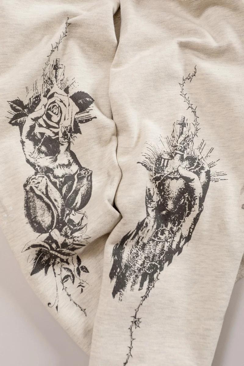 SAINT Vintage pull éclaboussé d'encre Graffiti Destruction col rond à capuche automne hiver hommes f