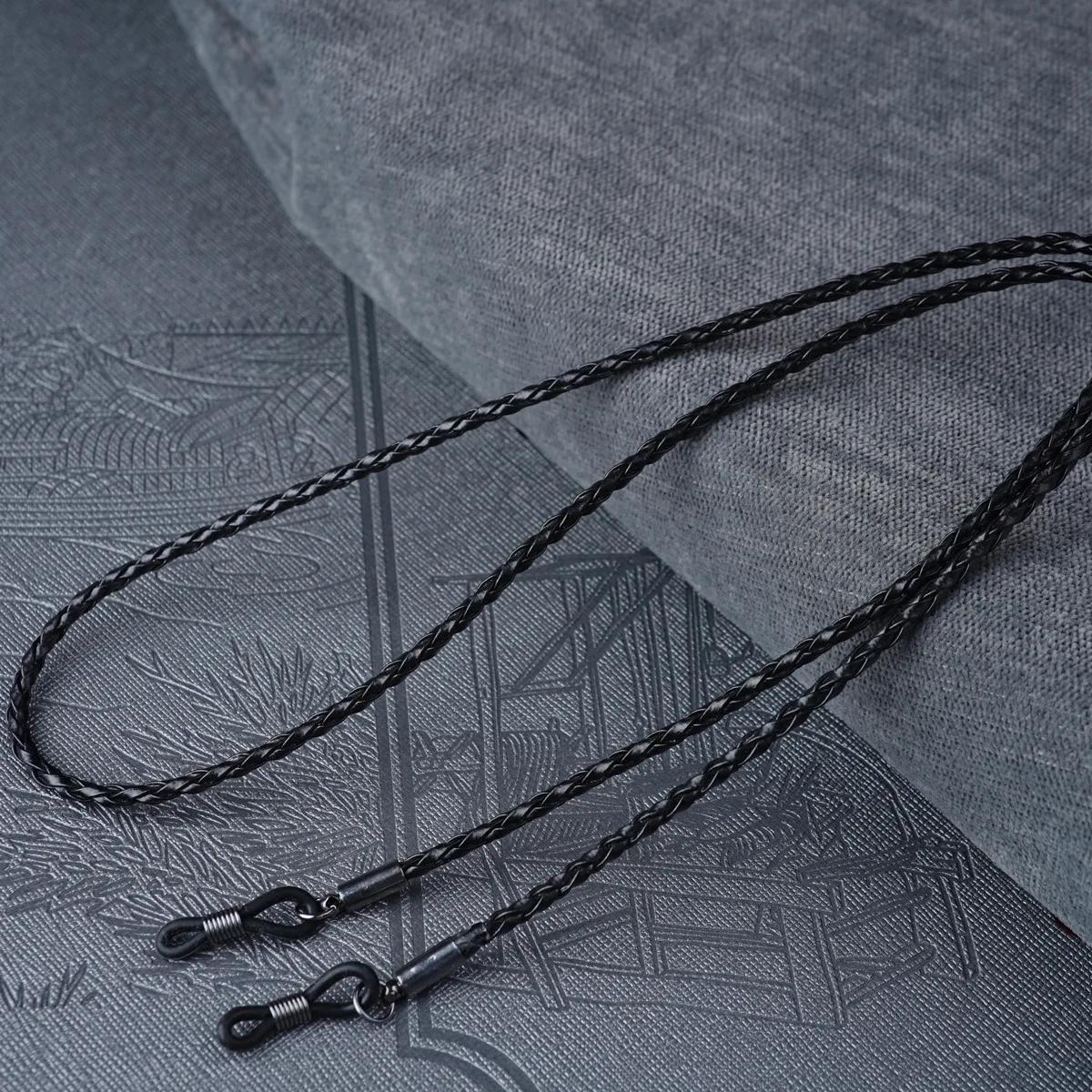 Lunettes en cuir pour hommes et femmes, 1 pièce, chaîne en corde tissée, à lacets, pour Sports de pl
